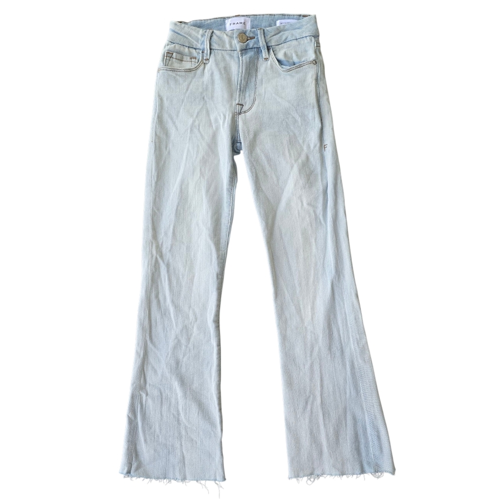 Frame Denim Light Blue Wash Le Crop Mini Boot Jeans Mid-Rise Size 24 NWT